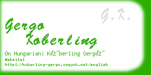 gergo koberling business card